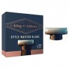 1 King C Gillette Style Master Lame de Recharge Pour Homme,Tondeuse Barbe Homme, Lames 4D, Rapides et Confortables