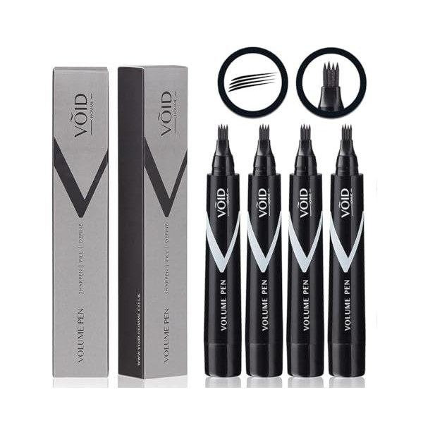 VOID Homme Barbe Stylo Filler pour Hommes Lot de 4 Crayon à barbe instantané, doublure de stylo à barbe facile, stylo de re