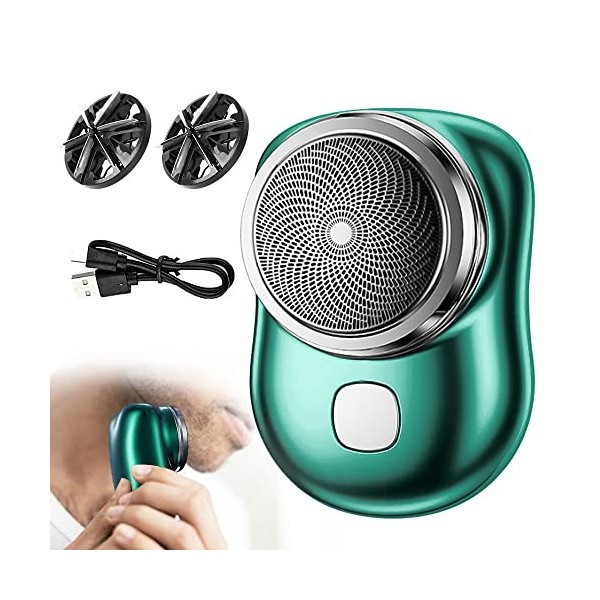 Frunimall Mini Shaver, mini Shaver portable rasoir électrique, rasoir électrique pour hommes, rasoir de poche léger, humide e