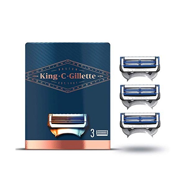 King C.Gillette Lames de rasoir pour homme pour le cou, 3 lames de rechange – 20 g