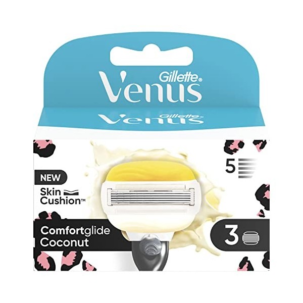 Gillette Venus Comfortglide Léopard Recharges De Lames X3, Pour Femme, À 5 Lames