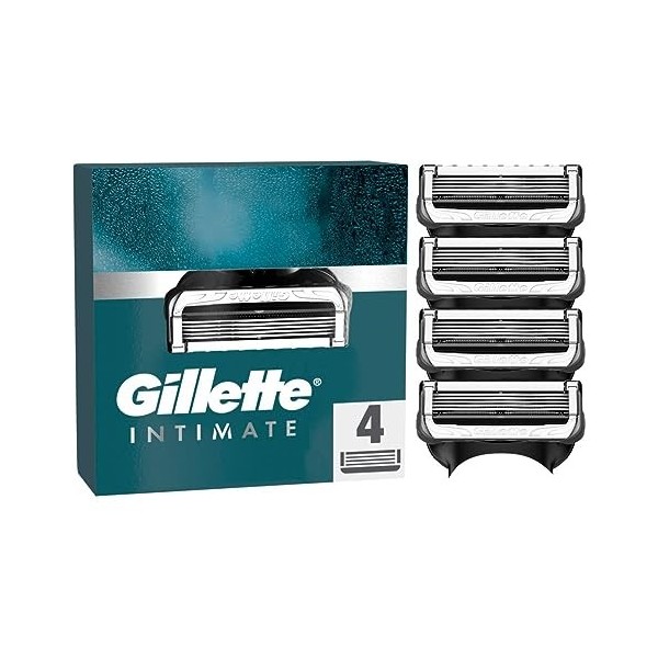 Gillette Intimate Lames De Rasoir, 4 Recharges De Lames De Rasoir, Douces Et Faciles A Utiliser, Testées Dermatologiquement, 