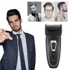 Rasoir électrique rasoir barbe de rasoir rechargeable hommes hommes électriques avec indicateur de charge, noir