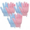 FRCOLOR Lot de 12 gants de bain avec 5 doigts Outil de nettoyage pour le corps Gants de ponçage pour enlever les étiquettes d