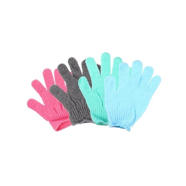 FRCOLOR Lot de 4 paires de gants pour frotter les serviettes de corps boue, serviettes de massage, poêle, casserole, gant de 