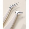 Lot de 2 pinces à épiler de précision pour les cils pour les cheveux avec boîte, outils de beauté avec étui de voyage portabl