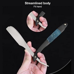 Lame de Rasage Manuelle, Rasoir à Bord Droit pour Homme en Alliage de Zinc, Rasoir Manuel Pliant pour Coupe de Cheveux pour l