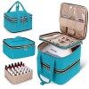 YARWO Sac de Rangement Amovible pour 72 Flacons de Vernis à Ongles 15ml/0.5 FL.oz , Sac de Voyage, 3 Couches, Organisateur p