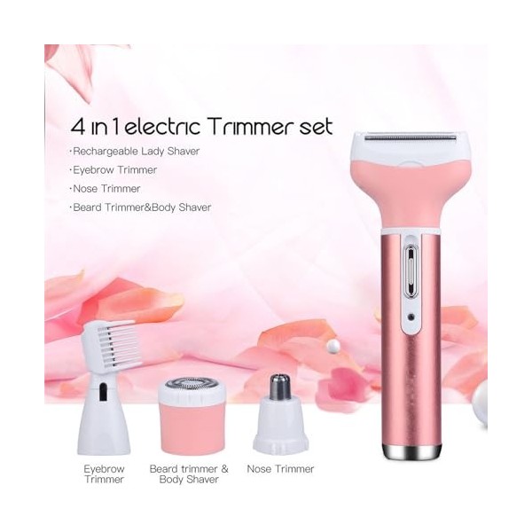 Rasoir électrique - Rasoir électrique pour cheveux pour femme - Tondeuse bikini électrique multifonctionnelle 4 en 1 pour le 