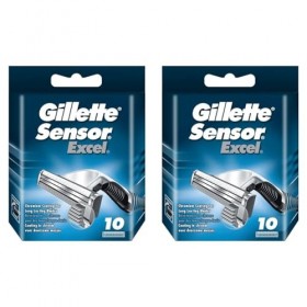 Gillette Lames de Rasoir Homme Sensor 3, Pack de 10 Lames de Recharges Lot de 2 