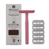 MYLILY® Rasoir de sureté avec 5 lame rasoir I rasoir nez I rasoir femme I rasoir métal sans plastique I tondeuse femme intime