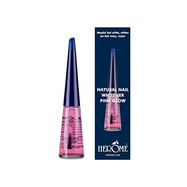 Herome Blanchisseur Pour Ongles Pink Glow - Vernis à Ongles - Camoufle le Jaunissement et Donne une Brillance Magnifique Dans