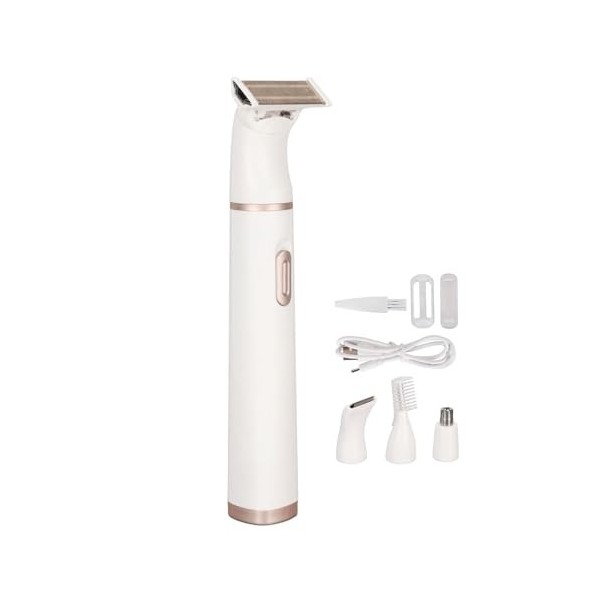 Tondeuse épilateur 4 en 1 pour Nez, Sourcils, Barbe, Poils du Corps, Coupe Douce et Précise, Tondeuse Portable et Rechargeabl