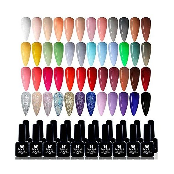 Lot Vernis Semi Permanent à Ongle [Choisir 6 Couleurs] Nail Art Débutants Kit Manucure Vernis à Ongles Vernis Gel UV LED Nail