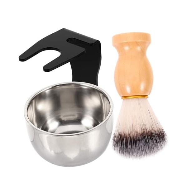 IWOWHERO 1 Jeu Support De Blaireau Tasse De Brosse à Raser Les Cheveux Blaireau Et Bol Coffret Nettoyant Moussant Kit De Blai