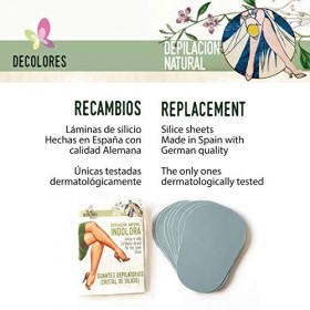 Decolores |Recharges pour Épilation Naturelle et sans Douleur | Idéal pour les Soins de la Peau | Comprend 15 Disques Minérau