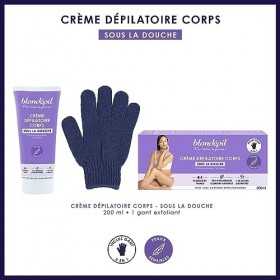 Blondépil - Creme depilatoire femme corps sous la douche, Peaux sensibles, Sans colorant, Made in France, 78% d’ingrédients d