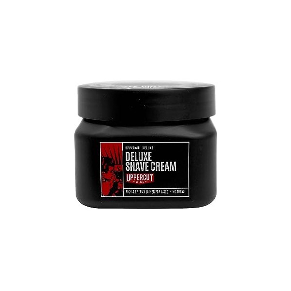 Uppercut Deluxe Deluxe Shave Cream, Aide à prévenir les irritations et hydrate la peau pour un rasage de près et confortable,