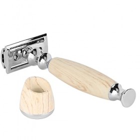 Rasoir pour hommes, rasoir de sécurité Vintage manche en bois rasoir à barbe manuel classique rasoir pour hommes rasoir vinta