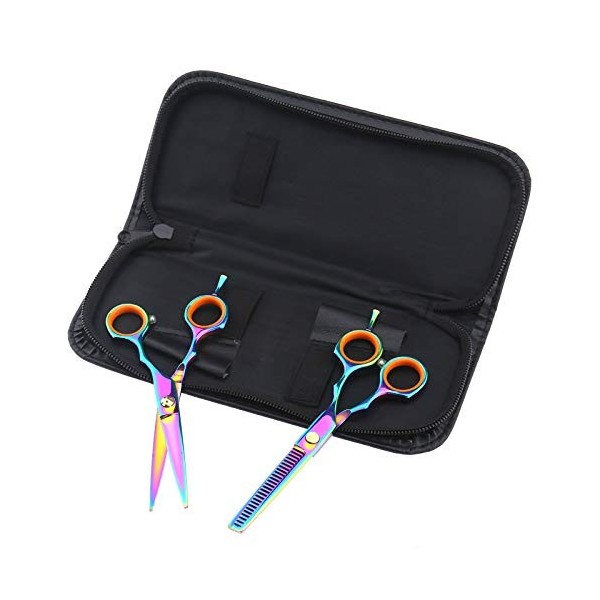 2pcs 5.5" Ciseaux de Coiffure Salon Ciseaux Amincissants Coiffeur outils