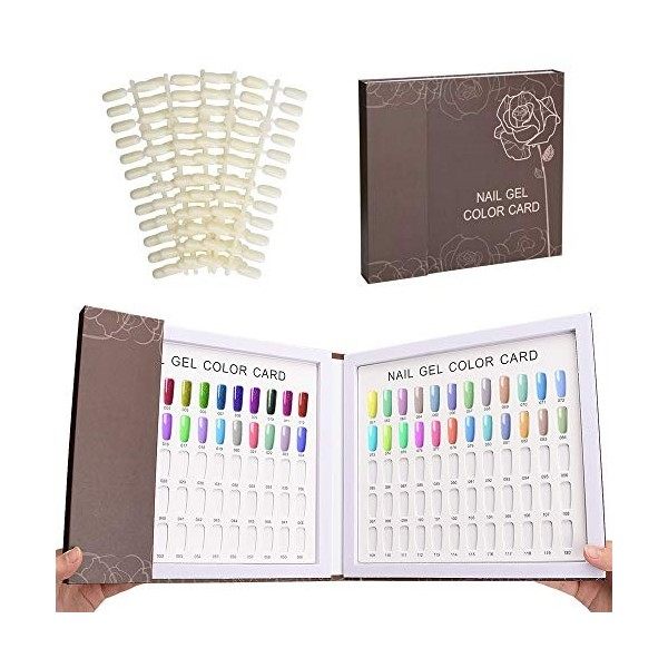 Noverlife 120 Clou Couleur Affichage Graphique, Livre daffichage Acrylique de Vernis à Ongles en Gel UV avec 120 Faux Ongles