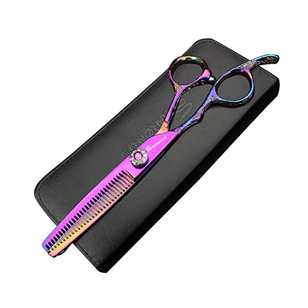 Sharonds 6 pouces Violet Main gauche Ciseaux Barber Ciseaux pour Japon 440 C Acier Ciseaux de coiffure Outil de modelage