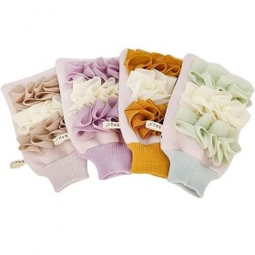 Kisangel 4 Pièces Gants De Bain Douche Bouffée Gant Massage Épurateur Gants Bain Douche Mitaine Bain Lavage Épurateur Gant De