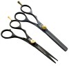 Lot de ciseaux de coiffure professionnels pour gaucher et ciseaux à effiler 14 cm + étui de présentation