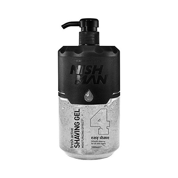 Nishman 04 gel de rasage transparent pour barbe 1000 ml