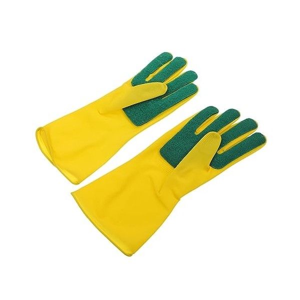 GLEAVI 2 Paires De Gants De Nettoyage Ménager Tampon À Récurer Gants De Vaisselle De Cuisine Gants De Ménage Gants De Cuisine