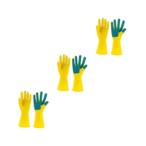GLEAVI 2 Paires De Gants De Nettoyage Ménager Tampon À Récurer Gants De Vaisselle De Cuisine Gants De Ménage Gants De Cuisine