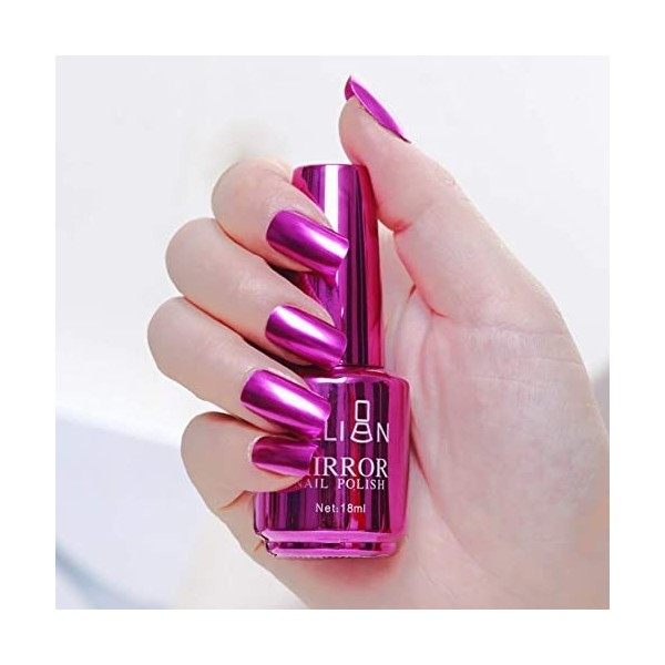 ARTIFUN 18 ml Vernis à Ongles Brillant à Miroir Métallique Nail Polish Longue Durée Magnifique Effet Miroitant Nail Art Polon