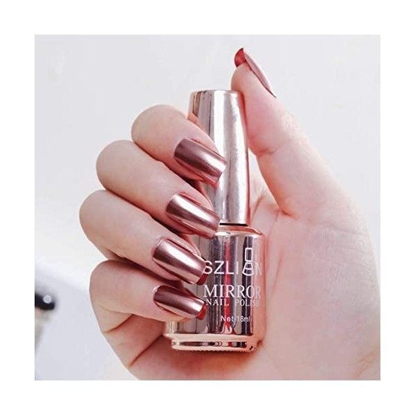 ARTIFUN 18 ml Vernis à Ongles Brillant à Miroir Métallique Nail Polish Longue Durée Magnifique Effet Miroitant Nail Art Polon