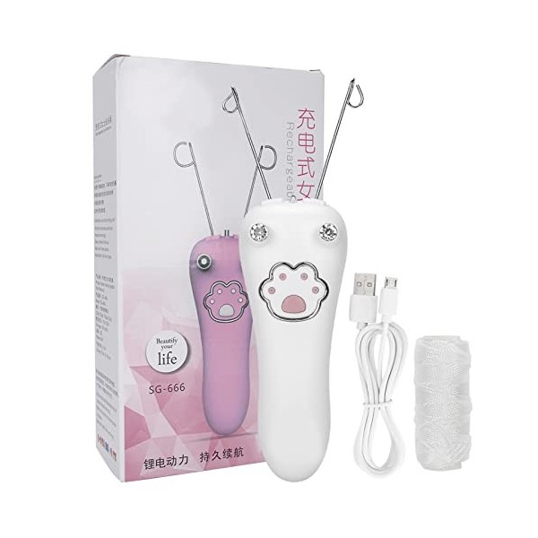 Épilateur Facial, épilateur à Filetage électrique épilateur USB Rechargeable Sans Fil électrique épilation Au Filetage du Vis