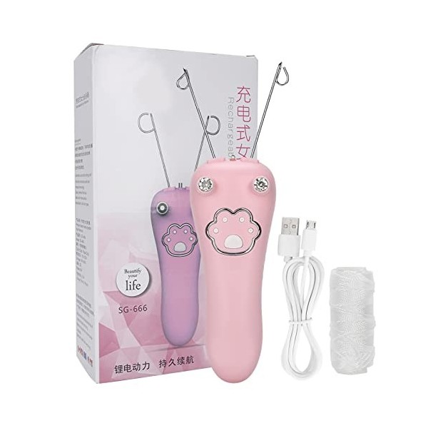 Épilateur Facial, épilateur à Filetage électrique épilateur USB Rechargeable Sans Fil électrique épilation Au Filetage du Vis