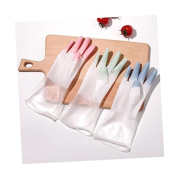 Mobestech 6 Paires De Plats Gants En Caoutchouc Gants De Cuisine En Caoutchouc Manchons Gantelet Le Gant Ove Gants De Lavage 