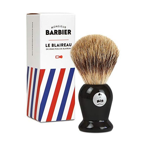 Blaireau de Rasage pour homme de Monsieur BARBIER | 100% Végan | Pour Crème ou Savon de rasage | Génère une mousse à raser on