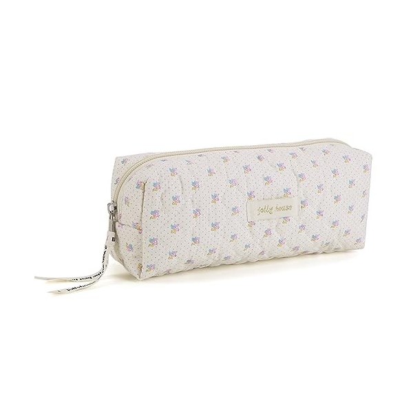 Fiorky Pochette de Rangement de Maquillage pour Femme avec Fermeture éclair, Sac de Rangement en Coton imprimé Floral, capaci