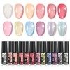 Kredioo 12 Couelurs Vernis Semi Permanents Vernis à ongles Gel Liner pour Peinture Dessin Sèche sous Lampe UV LED Nail Art Ma