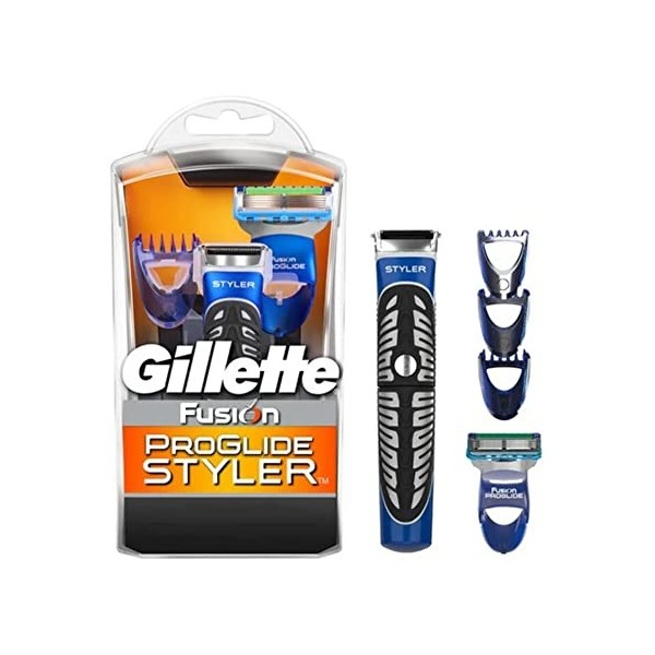 Gillette Fusion Styler Tondeuse 3-En-1, Comprenant 3 Sabots Interchangeables + 1 Lame de Rasoir Recharges [OFFICIEL]