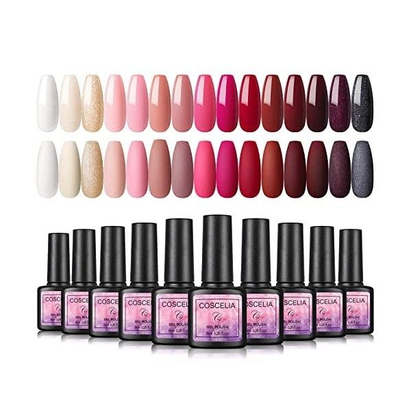 COSCELIA Nail Primer et Déshydrateur et Tempered Top Coat pour Ongle 15ML Déshydrateur Ongle Gel avec Top Coat Vernis Semi Pe