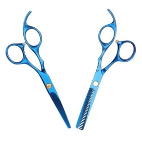 minkissy 2 Pièces Tenue Bleue Kit De Toilettage Pour Hommes Kit De Cosmétologie Ciseaux Pour Couper Les Dents Ciseaux Droits 