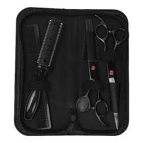 Ensemble de Ciseaux de Coiffure Professionnels avec Cisaille Droite et Cisaille Amincissante pour Salon de Coiffure à Domicil