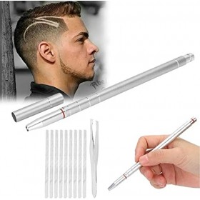 Stylo de Gravure de Cheveux, Kit de Stylo de Gravure de Cheveux Professionnel en Acier Inoxydable Tondeuse à Sourcils Barbe p