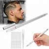 Stylo de Gravure de Cheveux, Kit de Stylo de Gravure de Cheveux Professionnel en Acier Inoxydable Tondeuse à Sourcils Barbe p