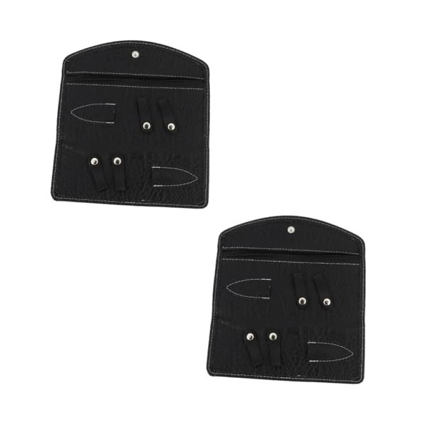 minkissy 3 Pièces Noir Ciseaux Sac Salon Cisaillement Titulaire Pochette Coiffeurs Pochette De Rangement Coiffure Ciseaux Poc