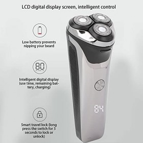 Rasoirs pour Tête Chauve, Rasoirs électriques pour Hommes, Rasoir Rotatif Rechargeable par USBFil, Rasoir électrique Recharge