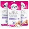 Veet Bandes de Cire Froide Minima - Cire Douceur Hypoallergénique - Jambes & Bras Lots de 3 - 120 bandes 