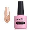 AIMEILI Vernis Gel Semi Permanent Transparent Nu Pailleté Shimmer, Vernis à Ongles Gel UV LED Nail Polish Soak Off Manucure S