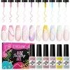 ROSALIND Gel Liner Kit Nail Art 10 Couleurs Vernis à Ongles Gel Semi Permanent DIY Conception Point To Line Peinture Vernis 5